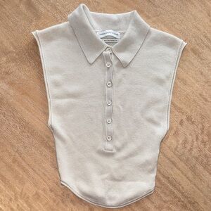 Urban Outfitters Cream Sleeveless Polo Top